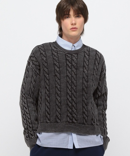 【セール】3.3 Field Trip／ウォッシュケーブルニット（ニット/セーター）｜3.3 Field Trip （3.3フィールドトリップ）