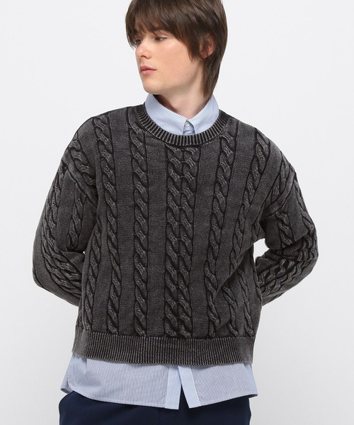 【セール】3.3 Field Trip／ウォッシュケーブルニット（ニット/セーター）｜3.3 Field Trip （3.3フィールドトリップ）