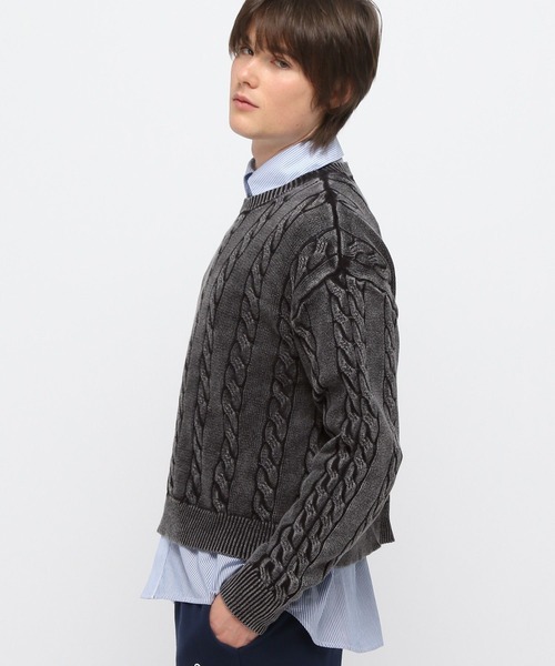 【セール】3.3 Field Trip／ウォッシュケーブルニット（ニット/セーター）｜3.3 Field Trip （3.3フィールドトリップ）