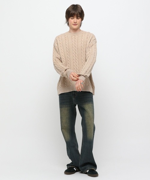 【セール】3.3 Field Trip／ウォッシュケーブルニット（ニット/セーター）｜3.3 Field Trip （3.3フィールドトリップ）