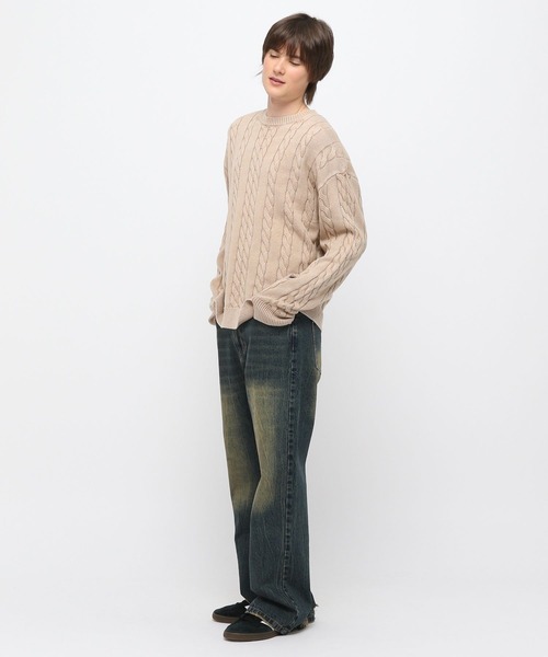 【セール】3.3 Field Trip／ウォッシュケーブルニット（ニット/セーター）｜3.3 Field Trip （3.3フィールドトリップ）