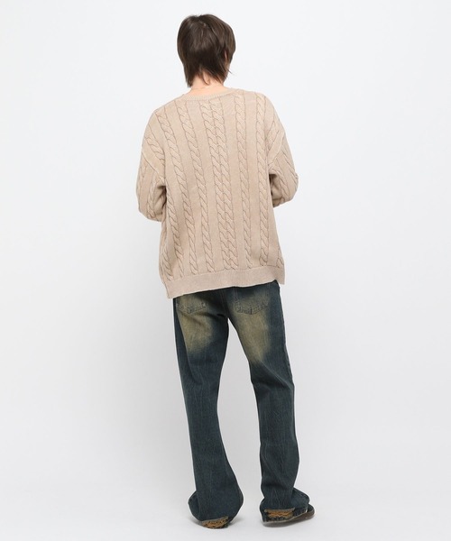 【セール】3.3 Field Trip／ウォッシュケーブルニット（ニット/セーター）｜3.3 Field Trip （3.3フィールドトリップ）