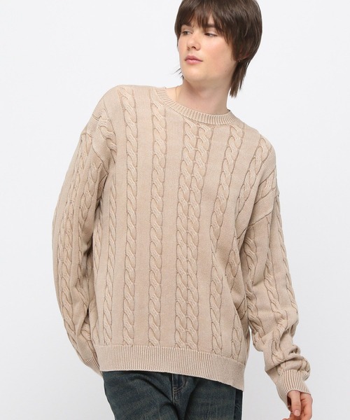 【セール】3.3 Field Trip／ウォッシュケーブルニット（ニット/セーター）｜3.3 Field Trip （3.3フィールドトリップ）