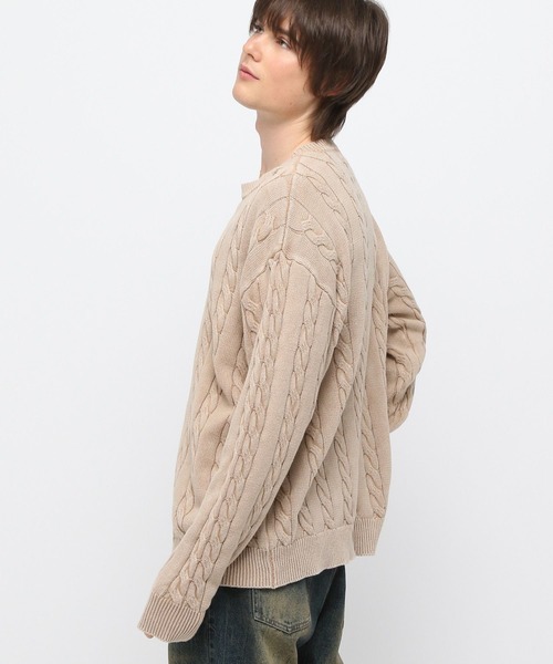 【セール】3.3 Field Trip／ウォッシュケーブルニット（ニット/セーター）｜3.3 Field Trip （3.3フィールドトリップ）