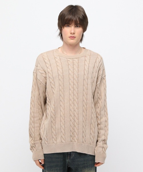 【セール】3.3 Field Trip／ウォッシュケーブルニット（ニット/セーター）｜3.3 Field Trip （3.3フィールドトリップ）