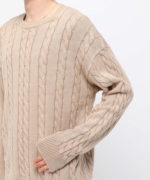 【セール】3.3 Field Trip／ウォッシュケーブルニット（ニット/セーター）｜3.3 Field Trip （3.3フィールドトリップ）