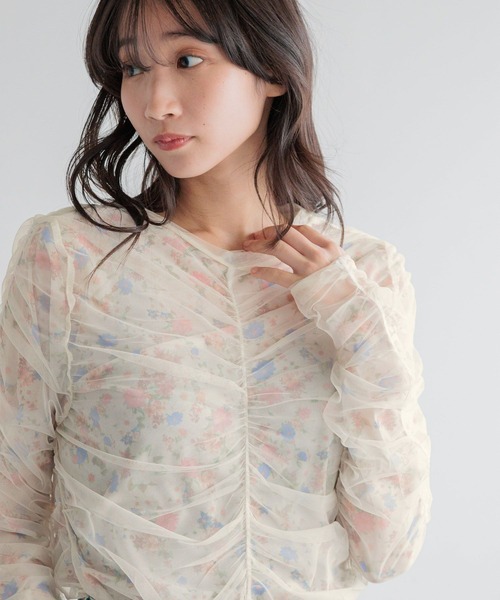 LOWRYS FARM（ローリーズファーム）の「アシメシャーリング２ＰＬＳ 288081（Tシャツ/カットソー・レディース・チャコールグレー/ホワイト/ピンク・FREE）」の9枚目の写真