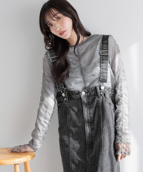 LOWRYS FARM（ローリーズファーム）の「アシメシャーリング２ＰＬＳ 288081（Tシャツ/カットソー・レディース・チャコールグレー/ホワイト/ピンク・FREE）」の13枚目の写真