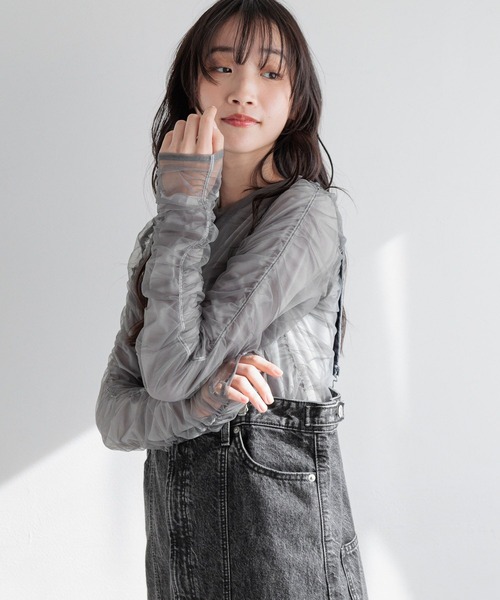 LOWRYS FARM（ローリーズファーム）の「アシメシャーリング２ＰＬＳ 288081（Tシャツ/カットソー・レディース・チャコールグレー/ホワイト/ピンク・FREE）」の14枚目の写真