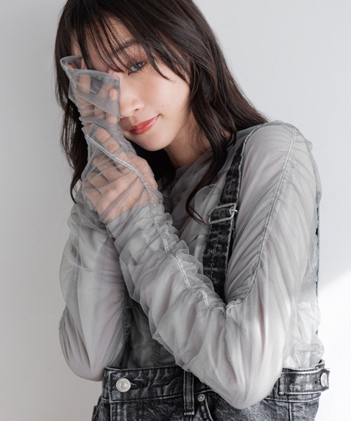 LOWRYS FARM（ローリーズファーム）の「アシメシャーリング２ＰＬＳ 288081（Tシャツ/カットソー・レディース・チャコールグレー/ホワイト/ピンク・FREE）」の15枚目の写真