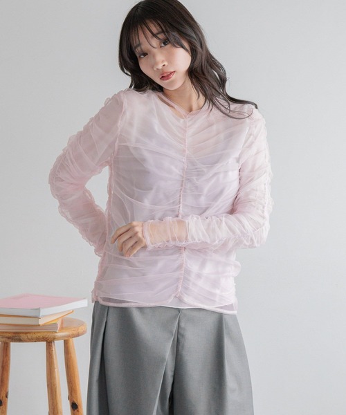 LOWRYS FARM（ローリーズファーム）の「アシメシャーリング２ＰＬＳ 288081（Tシャツ/カットソー・レディース・チャコールグレー/ホワイト/ピンク・FREE）」の20枚目の写真