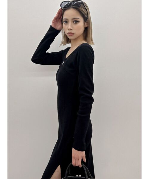 GYDA（ジェイダ）の「GD BACKクロスバインダーテレコロングワンピース（ワンピース・レディース・ブラック/ライトグレー・FREE）」の5枚目の写真