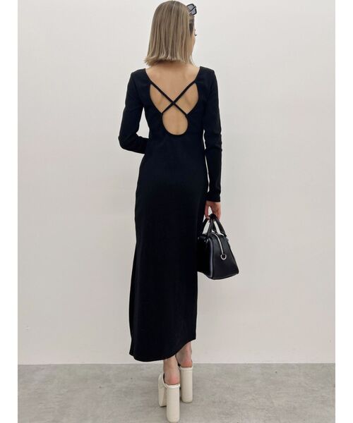 GYDA（ジェイダ）の「GD BACKクロスバインダーテレコロングワンピース（ワンピース・レディース・ブラック/ライトグレー・FREE）」の8枚目の写真