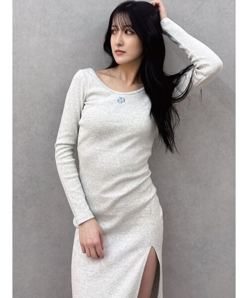 GYDA（ジェイダ）の「GD BACKクロスバインダーテレコロングワンピース（ワンピース・レディース・ブラック/ライトグレー・FREE）」の14枚目の写真