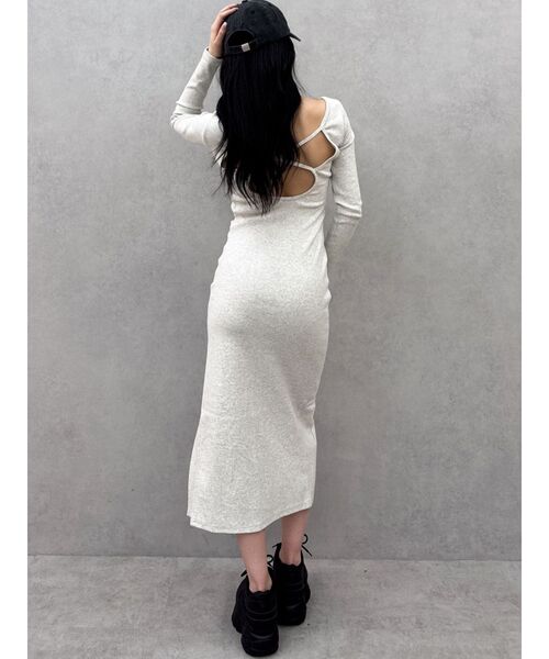 GYDA（ジェイダ）の「GD BACKクロスバインダーテレコロングワンピース（ワンピース・レディース・ブラック/ライトグレー・FREE）」の18枚目の写真