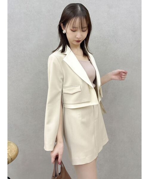 dazzlin（ダズリン）の「【セットアップ対応】レイヤーハイウエストミニスカート（スカート・レディース・チャコールグレー/アイボリー/その他1・SMALL/MEDIUM）」の7枚目の写真