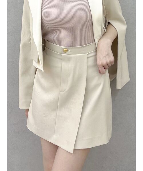 dazzlin（ダズリン）の「【セットアップ対応】レイヤーハイウエストミニスカート（スカート・レディース・チャコールグレー/アイボリー/その他1・SMALL/MEDIUM）」の12枚目の写真