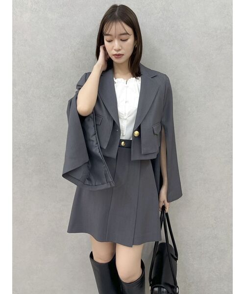 dazzlin（ダズリン）の「【セットアップ対応】レイヤーハイウエストミニスカート（スカート・レディース・チャコールグレー/アイボリー/その他1・SMALL/MEDIUM）」の18枚目の写真