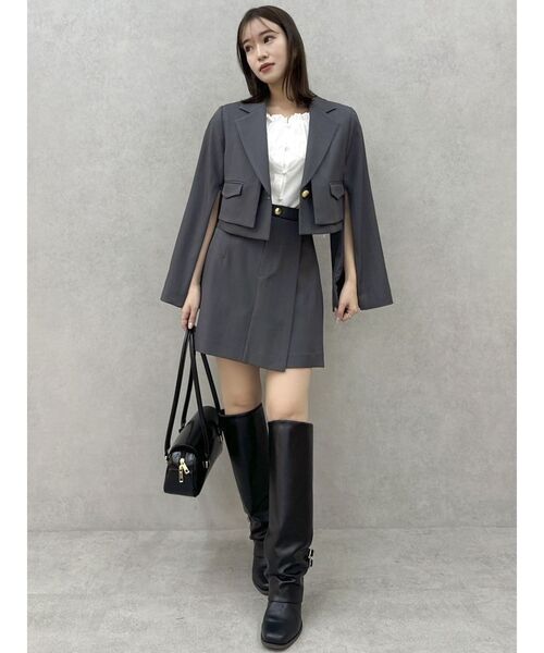 dazzlin（ダズリン）の「【セットアップ対応】レイヤーハイウエストミニスカート（スカート・レディース・チャコールグレー/アイボリー/その他1・SMALL/MEDIUM）」の20枚目の写真