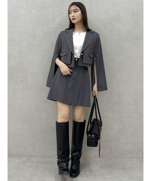 dazzlin（ダズリン）の「【セットアップ対応】レイヤーハイウエストミニスカート（スカート・レディース・チャコールグレー/アイボリー/その他1・SMALL/MEDIUM）」の21枚目の写真