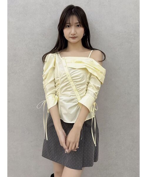 dazzlin（ダズリン）の「【セットアップ対応】レイヤーハイウエストミニスカート（スカート・レディース・チャコールグレー/アイボリー/その他1・SMALL/MEDIUM）」の14枚目の写真