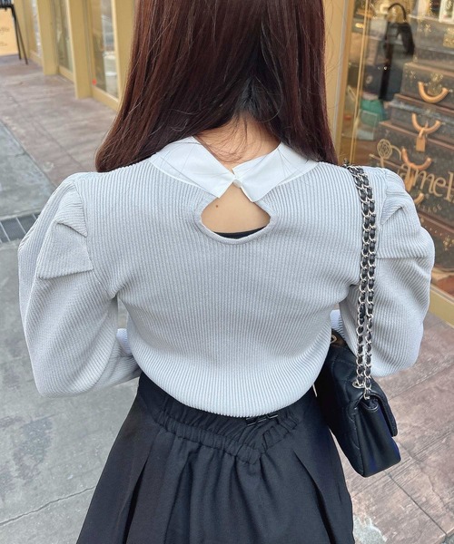 INGNI（イング）の「シアーボウタイニット（ニット/セーター・レディース・ブラック×ホワイト/ピンク系2/グレー×ホワイト/オフホワイト・M）」の22枚目の写真