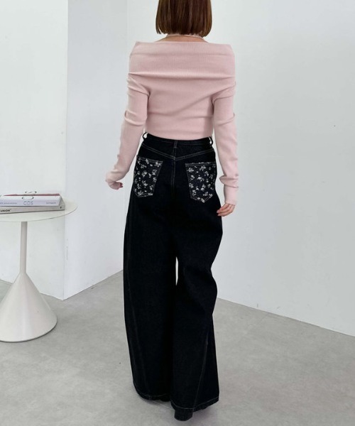 archives（アルシーヴ）の「チョーカータックドレープオフショルニット（ニット/セーター・レディース・ピンク/グレー/ブラック/アイボリー・MEDIUM）」の8枚目の写真