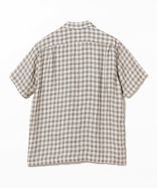 BEAMS PLUS（ビームスプラス）の「チェック リネン パナマ オープンカラー シャツ（シャツ/ブラウス・メンズ・オレンジ/ブラウン/ブルー・L/S/M/XL）」の14枚目の写真