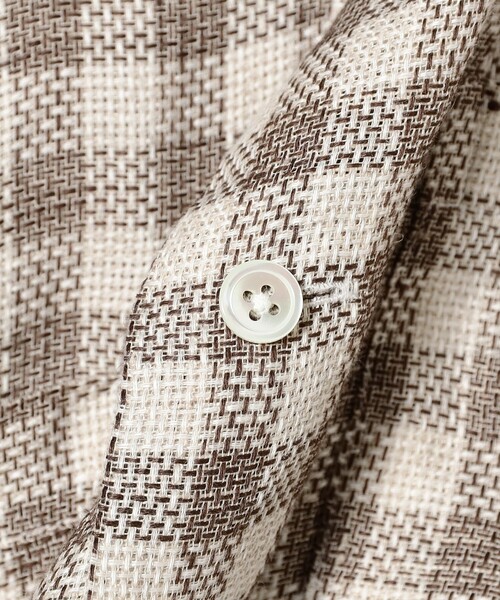 BEAMS PLUS（ビームスプラス）の「チェック リネン パナマ オープンカラー シャツ（シャツ/ブラウス・メンズ・オレンジ/ブラウン/ブルー・L/S/M/XL）」の15枚目の写真