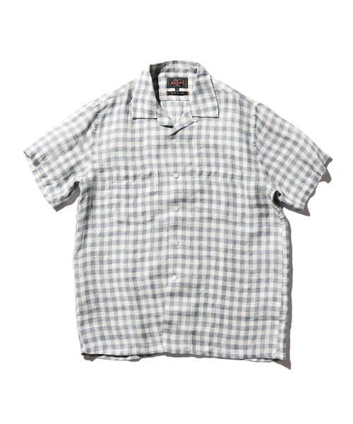 BEAMS PLUS（ビームスプラス）の「チェック リネン パナマ オープンカラー シャツ（シャツ/ブラウス・メンズ・オレンジ/ブラウン/ブルー・L/S/M/XL）」の21枚目の写真