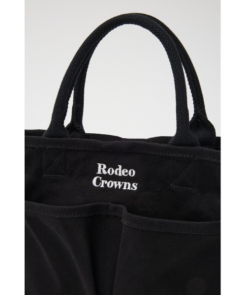 RODEO CROWNS WIDE BOWL（ロデオクラウンズワイドボウル）の「ポケットミドルトート（トートバッグ・レディース・ブラック/ブラック系その他/オフホワイト・FREE）」の9枚目の写真