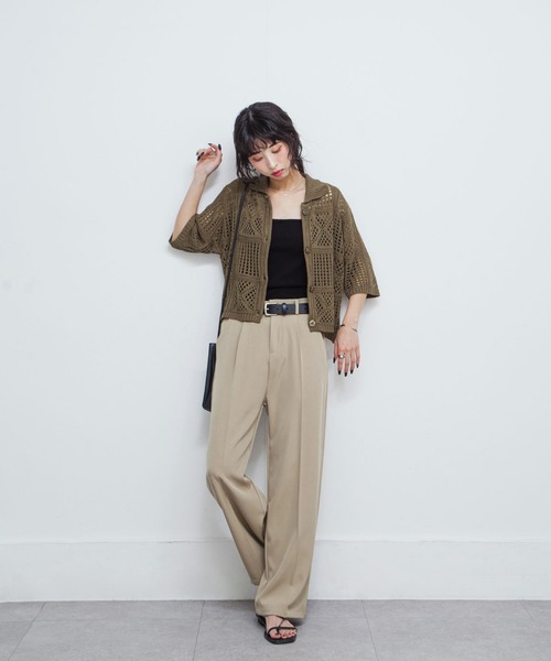 Chillfar(チルファー)の「メッシュクロシェカーデ(カーディガン/ボレロ・レディース・ブラウン/ブラック/ブルー/オフホワイト・FREE)」の22枚目の写真