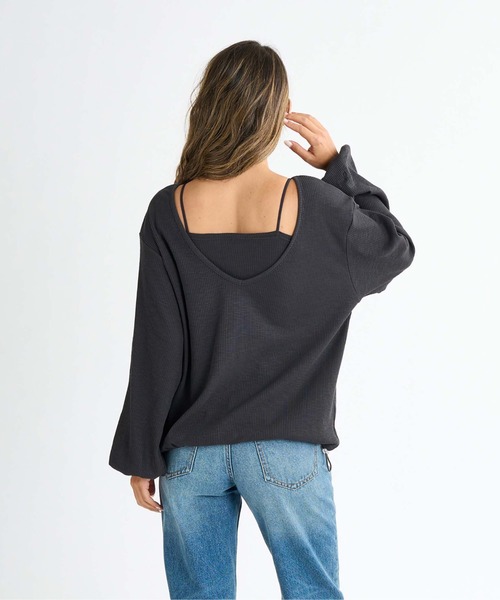ROXY(ロキシー)の「PUFFY DAYS /ロキシーアンサンブル2WAYトップス(Tシャツ/カットソー・レディース・ミント/イエロー/ホワイト/ブラック・LARGE/SMALL/MEDIUM)」の13枚目の写真