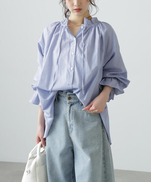 FREE'S MART（フリーズマート）の「◆［MFM］ストライプフリルシャツ（シャツ/ブラウス・レディース・ワンウォッシュ/ピンク系その他/ブルー系その他/グリーン系その他/ホワイト・FREE）」の16枚目の写真