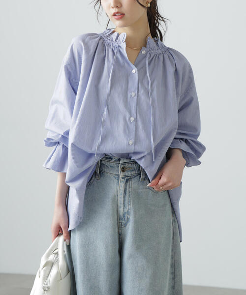 FREE'S MART（フリーズマート）の「◆［MFM］ストライプフリルシャツ（シャツ/ブラウス・レディース・ワンウォッシュ/ピンク系その他/ブルー系その他/グリーン系その他/ホワイト・FREE）」の19枚目の写真