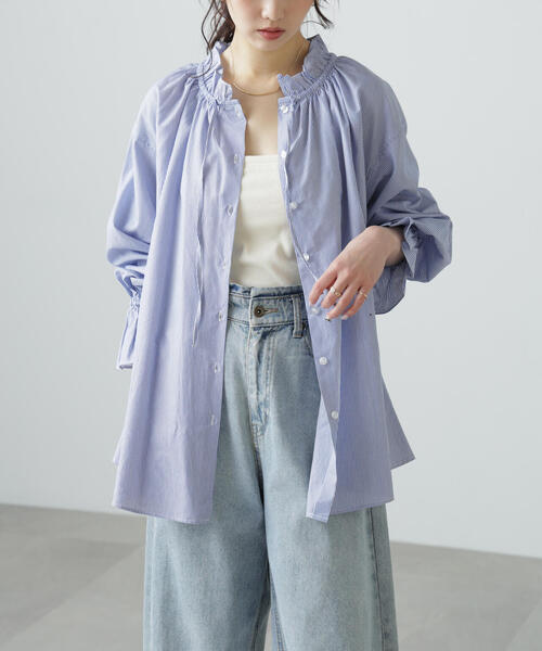 FREE'S MART（フリーズマート）の「◆［MFM］ストライプフリルシャツ（シャツ/ブラウス・レディース・ワンウォッシュ/ピンク系その他/ブルー系その他/グリーン系その他/ホワイト・FREE）」の20枚目の写真