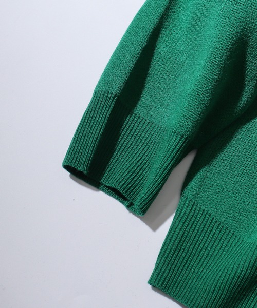 SUGGESTION（サジェッション）の「Double jacquard logo crew neck knit / WジャガードLOGOクルーネックニット unisex（ニット/セーター・メンズ・グリーン/ブラック/オフホワイト/ブルー・M/L）」の8枚目の写真