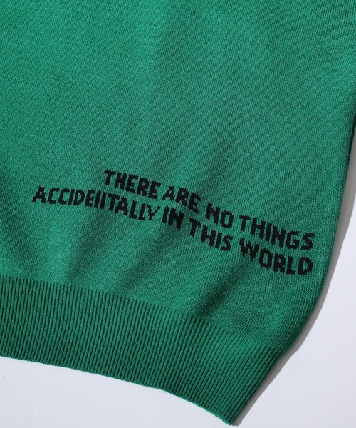 SUGGESTION（サジェッション）の「Double jacquard logo crew neck knit / WジャガードLOGOクルーネックニット unisex（ニット/セーター・メンズ・グリーン/ブラック/オフホワイト/ブルー・M/L）」の7枚目の写真