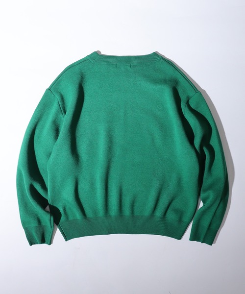 SUGGESTION（サジェッション）の「Double jacquard logo crew neck knit / WジャガードLOGOクルーネックニット unisex（ニット/セーター・メンズ・グリーン/ブラック/オフホワイト/ブルー・M/L）」の9枚目の写真