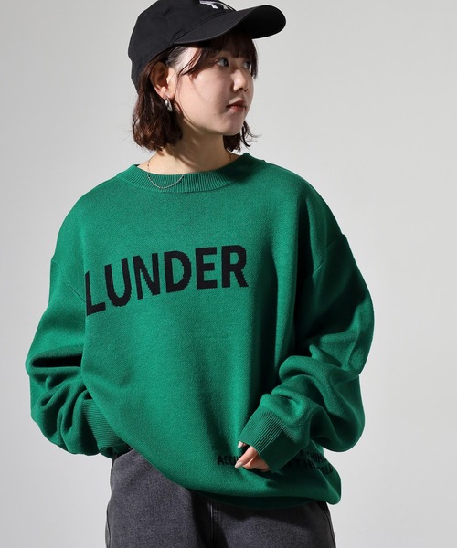 SUGGESTION（サジェッション）の「Double jacquard logo crew neck knit / WジャガードLOGOクルーネックニット unisex（ニット/セーター・メンズ・グリーン/ブラック/オフホワイト/ブルー・M/L）」の14枚目の写真