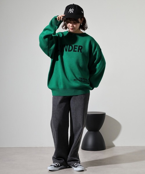 SUGGESTION（サジェッション）の「Double jacquard logo crew neck knit / WジャガードLOGOクルーネックニット unisex（ニット/セーター・メンズ・グリーン/ブラック/オフホワイト/ブルー・M/L）」の15枚目の写真