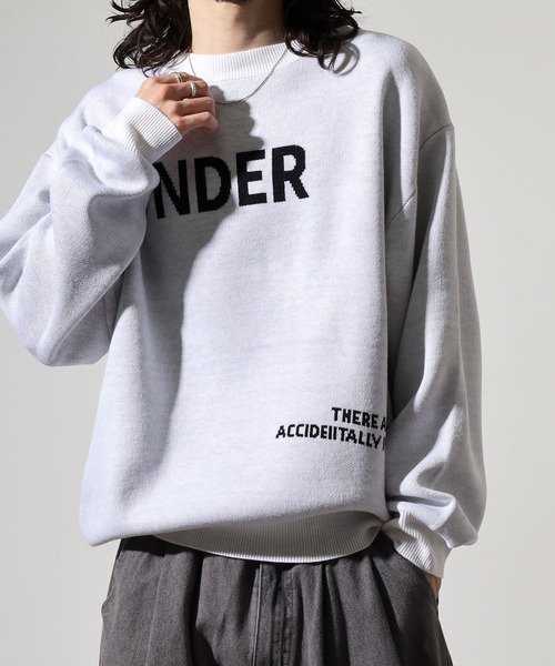 SUGGESTION（サジェッション）の「Double jacquard logo crew neck knit / WジャガードLOGOクルーネックニット unisex（ニット/セーター・メンズ・グリーン/ブラック/オフホワイト/ブルー・M/L）」の17枚目の写真