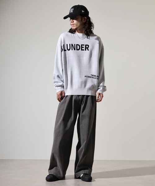 SUGGESTION（サジェッション）の「Double jacquard logo crew neck knit / WジャガードLOGOクルーネックニット unisex（ニット/セーター・メンズ・グリーン/ブラック/オフホワイト/ブルー・M/L）」の18枚目の写真