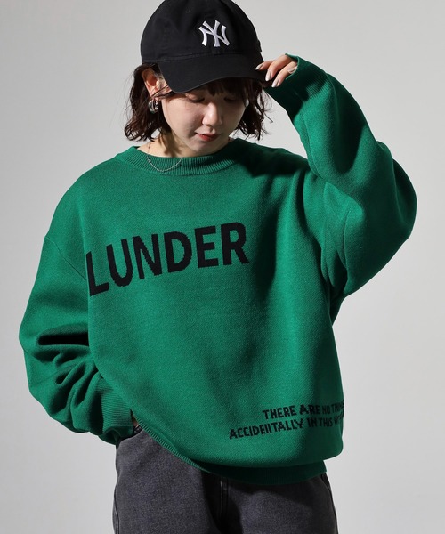 SUGGESTION（サジェッション）の「Double jacquard logo crew neck knit / WジャガードLOGOクルーネックニット unisex（ニット/セーター・メンズ・グリーン/ブラック/オフホワイト/ブルー・M/L）」の13枚目の写真