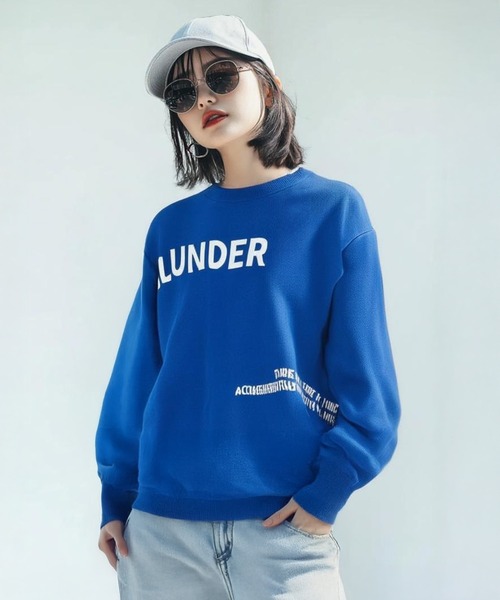 SUGGESTION（サジェッション）の「Double jacquard logo crew neck knit / WジャガードLOGOクルーネックニット unisex（ニット/セーター・メンズ・グリーン/ブラック/オフホワイト/ブルー・M/L）」の21枚目の写真