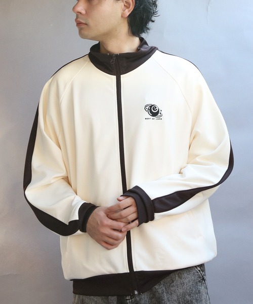 ８(eight)（エイト）の「ジャージトラックジャケット（ジャージ・メンズ・アイボリー/ベージュ/ブラウン・MEDIUM/LARGE）」の4枚目の写真