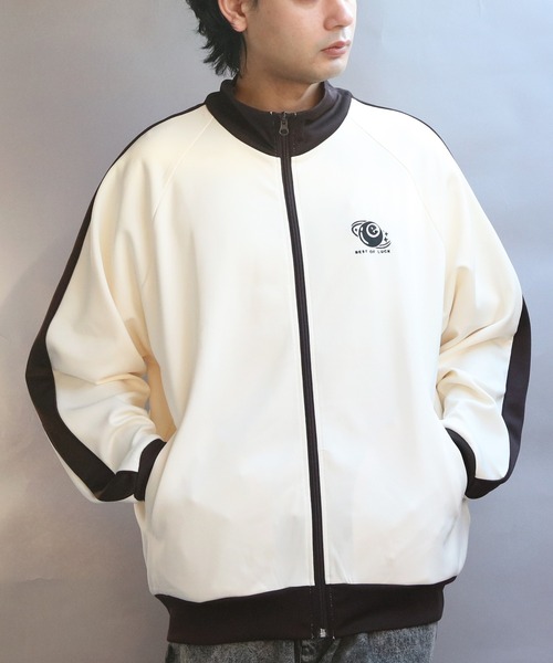８(eight)（エイト）の「ジャージトラックジャケット（ジャージ・メンズ・アイボリー/ベージュ/ブラウン・MEDIUM/LARGE）」の5枚目の写真