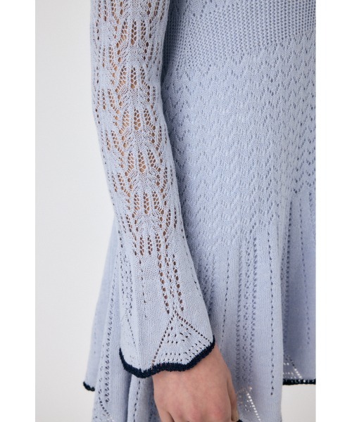 EYELET LACE KNIT ミニドレス moussy MOUSSY | EYELET LACE KNIT ミニドレス (ワンピース(ミニ