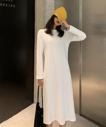 【URGE：】クルーネック 推し活 ６色展開 長袖 カットソー ワンピース