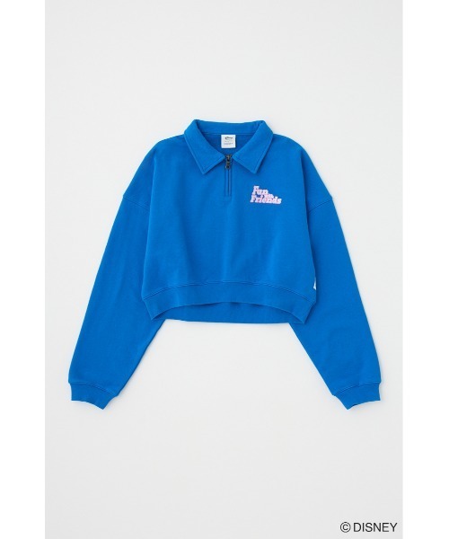 Disney SERIES CREATED by MUS（ディズニーシリーズクリエイテッドバイエムユーエス）の「MD HALF ZIP UP プルオーバー（スウェット・レディース・グレー×ホワイト/ブルー/グリーン・FREE）」の4枚目の写真